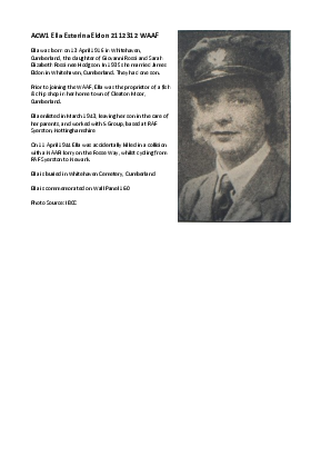 A preview of a PDF biography for Eldon, Ella Esterina
